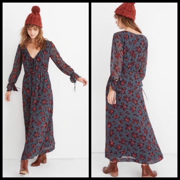 tie sleeve maxi dress